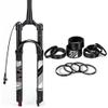BUCKLOS 26inch MTB QR Tapered Remote Air Damping Suspesion Fork & Headset Spacer Aluminum -Black view 1