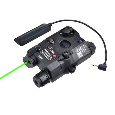 Plastic PEQ-15 Box Laser Sightswith IR Laser + Red/Green Laser Sight + IR Light Illuminator Night Vision Flashlightwith Pressure Switchfor 20mm Rail (Green Laser BK)