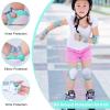 FIODAY Knee Pads for Kids Knee and Elbow Pads Wrist Guards Adjustable Protective Gear Set for Girls Boys Inline Skating Biking Skateboard Scooter Knee Pads,Aqua Green,3-8 Years view 3