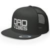 RIVEMUG Dad Vibes Premium Trucker Hat Flat Bill High Crown Adjustable Cap Charcoal view 1