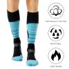 CS CELERSPORT 3 Pack Wool Ski Socks for Men and Women Skiing, Snowboarding, Cold Weather, Winter Performance Socks, Black+Lake Blue+Sky Blue, X-Large view 2