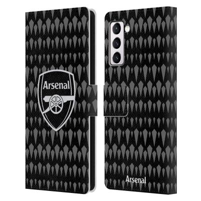 Head Case Designs Officially Licensed Arsenal FC Home Goalkeeper 2023/24 Crest Kit Leather Wallet Case Compatible with Samsung Galaxy S21+ 5G