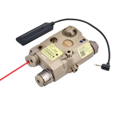 Plastic PEQ-15 Box Laser Sightswith IR Laser + Red/Green Laser Sight + IR Light Illuminator Night Vision Flashlightwith Pressure Switchfor 20mm Rail (Red Laser DE)