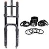 BUCKLOS 20 x 4.0 inch Fat Tire MTB Air Double Crown Suspension Fork &11PCS Headset Aluminium Alloy Spacer Black view 1
