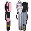 GOBUROS Lacrosse Stick Bag for Men Women, Padded Lax Equipment Bag with Separate Ventilated Shoe Compartment and Multi Pockets for Essentials, Black and Pink view 1