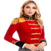 ranrann Velvet Circus Ringmaster Costume for Women Lion Tamer Blazer Jacket Coat Costume Adult Halloween Cosplay Outfit Red X-Large view 3