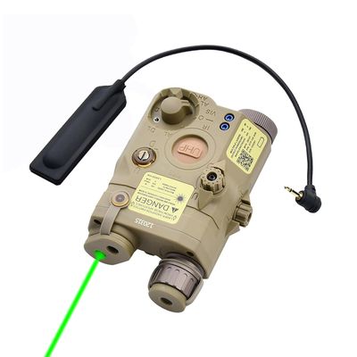 Plastic PEQ-15 Box Laser Sightswith IR Laser + Red/Green/Blue Laser Sight + Strobe/Momentary/Constant Modes Whitelight LED 200 Lumens Flashlightwith Pressure Switchfor 20mm Rail (Green Laser DE)