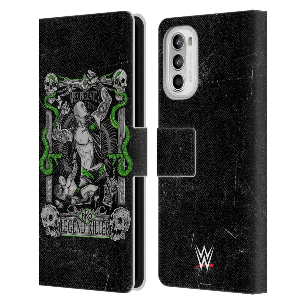 Head Case Designs Officially Licensed WWE Poster Art Randy Orton Leather Book Wallet Case Cover Compatible with Motorola Moto G52