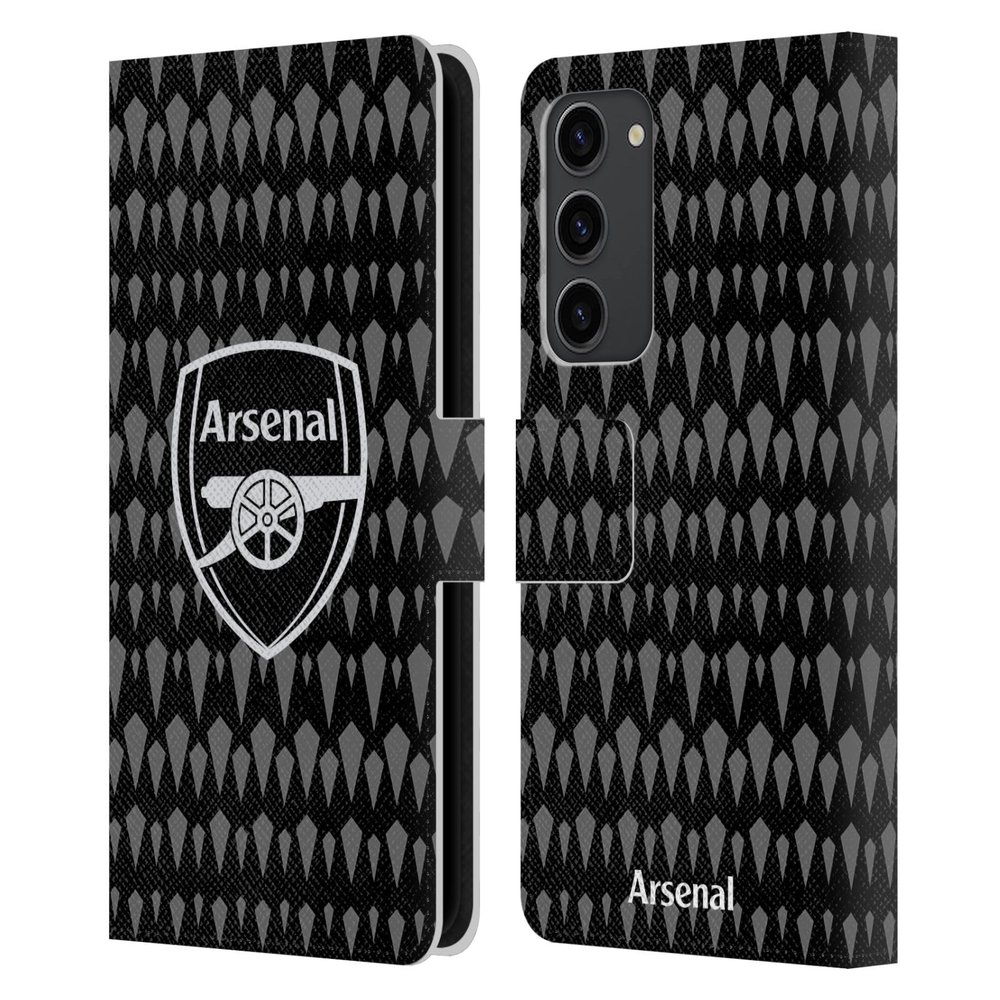 Head Case Designs Officially Licensed Arsenal FC Home Goalkeeper 2023/24 Crest Kit Leather Wallet Case Compatible with Samsung Galaxy S23+ 5G