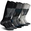 CS CELERSPORT 3 Pack Wool Ski Socks for Men and Women Skiing, Snowboarding, Cold Weather, Winter Performance Socks, Black+Dark Grey+Light Grey, Large view 1