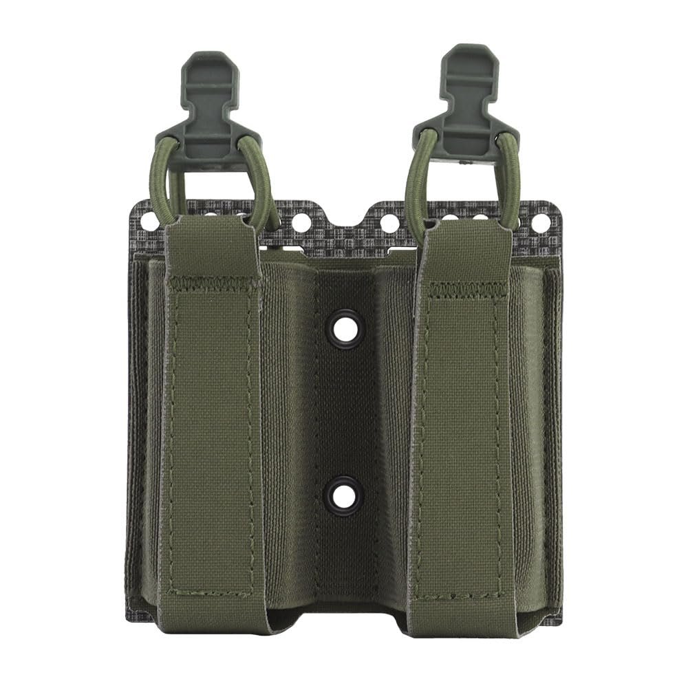 GYDEHUTJ Double Elastic Pistol Pouch,9mm Tactical Belt Magazine Holder Gap Molle Mag Bag