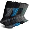 CS CELERSPORT 4 Pack Wool Ski Socks for Men and Women Skiing, Snowboarding, Cold Weather, Winter Performance Socks, Lake Blue+Green+Black+Dark Grey, Medium view 1