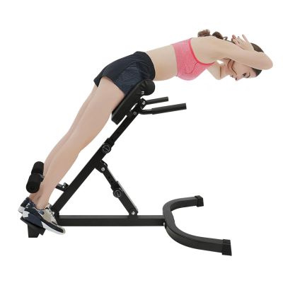 EurHomePlus Back Extension Roman Chair, AB Machine Adjustable Lengths & Angles Sit up Bench, Hip Thrust Machine, Multi-Functional Bench for Full All-in-One Body Workout
