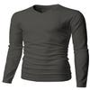 H2H Mens Lightweight Long Sleeve V-Neck T-Shirt SMOKEGRAY US XL/Asia XXL (KMTTL0374) view 1