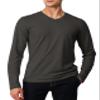 H2H Mens Lightweight Long Sleeve V-Neck T-Shirt SMOKEGRAY US XL/Asia XXL (KMTTL0374) view 2