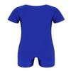 HULIJA Kids Boys Girls Short Sleeve Gymnastics Leotard Unitard Athletic Dance Sports One Piece Bodysuit Royal Blue 4 Years view 2