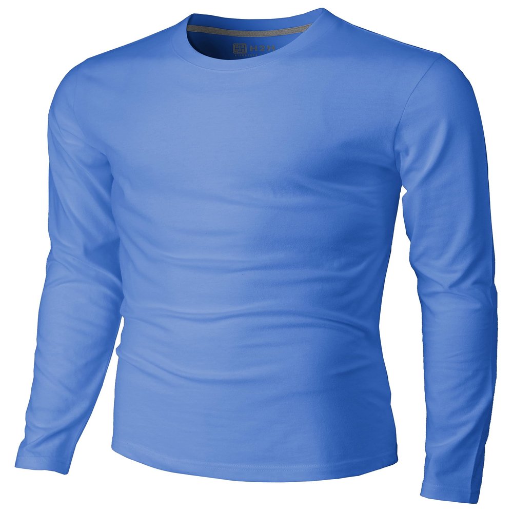 H2H Mens Slim Fit Crew Neck Long Sleeve T-Shirt ULTRAMARINEBLUE US M/Asia L (CMTTL137)