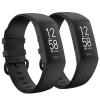 2 Pack Waterproof Bands Compatible with Fitbit charge 3 / Fitbit charge 4 / Fitbit Charge 3 SE, Classic Soft Sports Replacement Wristbands for Women Men (Large 7.1''-8.7'', black/black) view 1