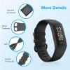 2 Pack Waterproof Bands Compatible with Fitbit charge 3 / Fitbit charge 4 / Fitbit Charge 3 SE, Classic Soft Sports Replacement Wristbands for Women Men (Large 7.1''-8.7'', black/black) view 4