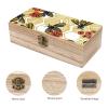 Bee Hexagon Hive Wooden Box with Hinged Lid Keepsake Box Little Container Case Gift for Jewelry Home Storage view 3