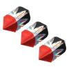 PATIKIL Slim Dart Flights, 3 Pack PET Unique Design Dart Accessories for Steel Tip Dart and Soft Tip Darts, Black Red Silver Tone view 1