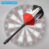 PATIKIL Slim Dart Flights, 3 Pack PET Unique Design Dart Accessories for Steel Tip Dart and Soft Tip Darts, Black Red Silver Tone view 4