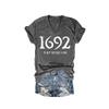 1692 You Missed One Shirt 1692 They Missed One Sweater Sweatshirt for Women 1692 They Missed One Womens Funny V Neck Tops Short Sleeve Tee V-Neck Vintage Tee Charcoal view 1