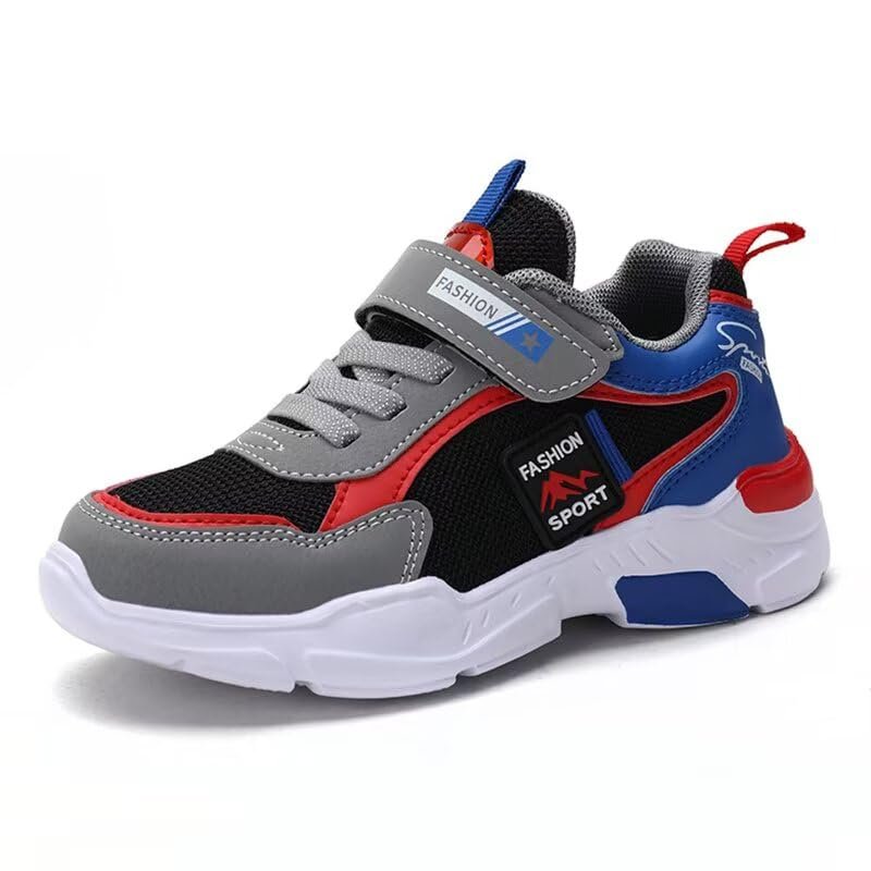 Zonkacen Kid Boys Girls Anti Slip Breathable Mesh Trend Lightweight Trekking Shoes for Summer Outdoor Walking Running School Sport Athletic Street Travel Camping Black 5.5 Big Kid