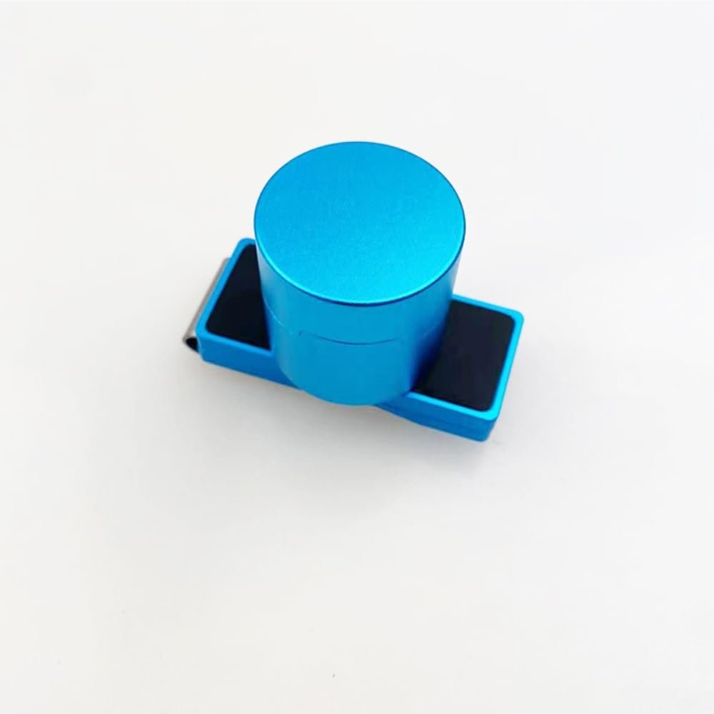 Wokyo Aluminum Chalk Holder, Billiard Round Chalk Box Set, Portable Billiard Accessories Chalk Box with Mute Clip Billiard Accessories (Blue)
