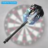 PATIKIL Slim Dart Flights, 5 Pack PET Unique Design Dart Accessories for Steel Tip Dart and Soft Tip Darts, Black Silver Tone view 4