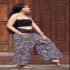 RaanPahMuang Thai Fisherman Pants Loose Yoga, Pirate, Harem, 100% Cotton, Unisex Mens Womens Kimono, Medium-Large, Muang Cotton - Aztec Fish - Black view 2