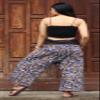 RaanPahMuang Thai Fisherman Pants Loose Yoga, Pirate, Harem, 100% Cotton, Unisex Mens Womens Kimono, Medium-Large, Muang Cotton - Aztec Fish - Black view 3