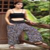 RaanPahMuang Thai Fisherman Pants Loose Yoga, Pirate, Harem, 100% Cotton, Unisex Mens Womens Kimono, Medium-Large, Muang Cotton - Aztec Fish - Black view 4