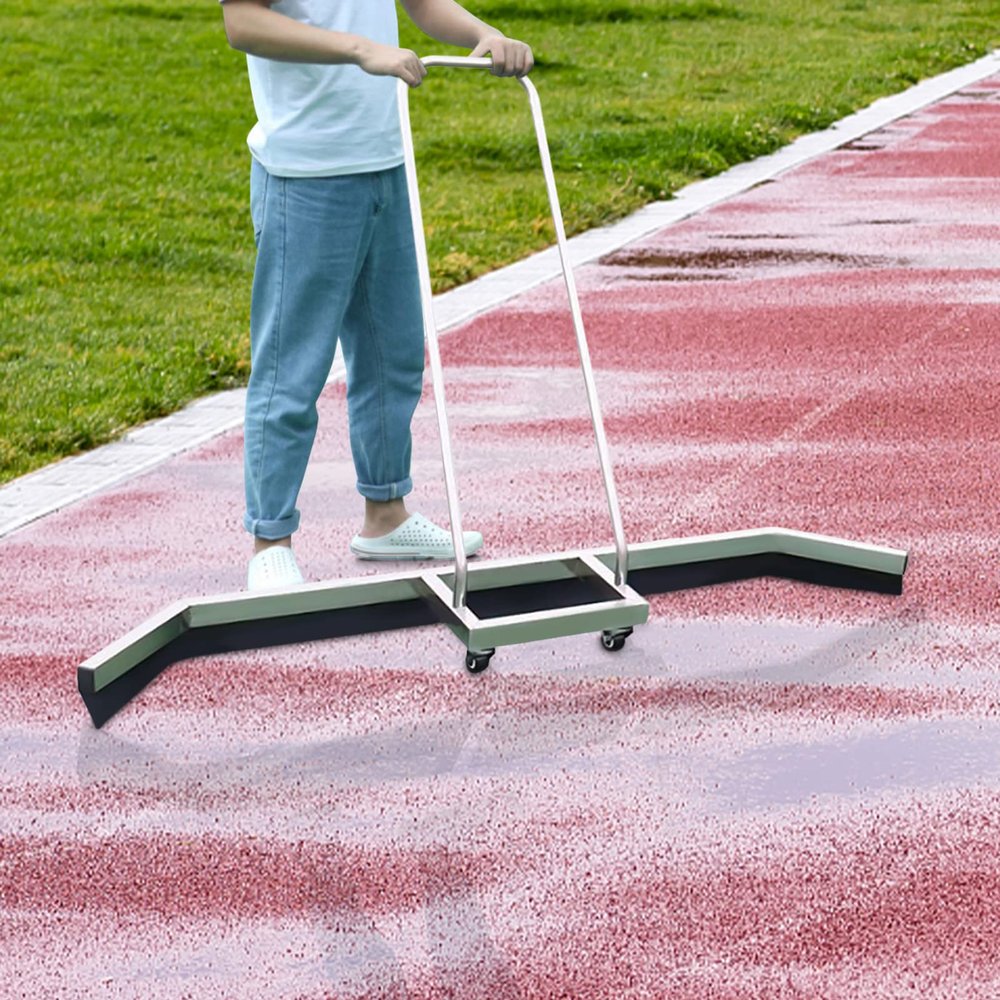 Upyouths Tennis Court Water Squeegee Broom, Basement Water Pusher Broom Surface Water Remover for Courts, Rain Sweep Rain Shuttle Basketball Tennis Court Squeegee Tennis Court Water Remover