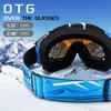 FEISEDY Ski Goggles, OTG Snow Sport Goggles for Adult Youth, Anti-Fog UV400 Protection Bendable Dual-Lenses B2961 view 3