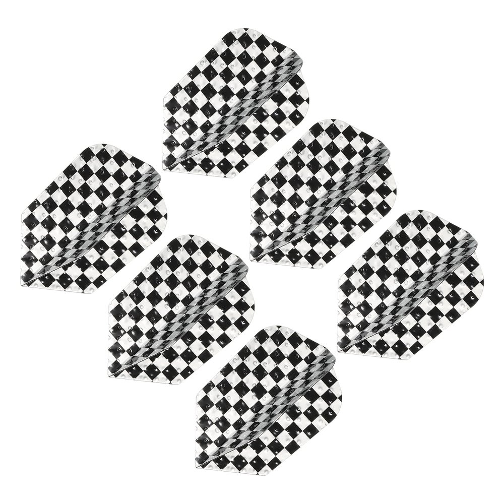 PATIKIL Slim Dart Flights, 6 Pack Aluminum Foil Unique Design Dart Accessories for Steel Tip Dart and Soft Tip Darts, Black Silver Tone