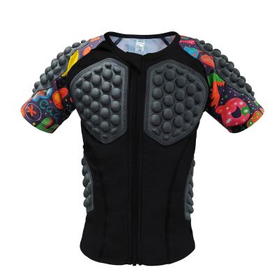Padded Compression Shirt for Kids YouthBoys Girls Padded Football Protective Shirts for Ski Paintball Baseball Rugby Hockey Soccer Skating