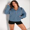 AUTOMET Womens Sweatshirts Half Zip Cropped Pullover Fleece Quarter Zipper Sweater Hoodies 2026 Fall Fashion Outfits Clothes Blue Large view 2