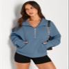 AUTOMET Womens Sweatshirts Half Zip Cropped Pullover Fleece Quarter Zipper Sweater Hoodies 2026 Fall Fashion Outfits Clothes Blue Large view 3