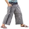 RaanPahMuang Fisherman Pants Casual with Pocket Double Printed Wheel Black Gray sz M/L