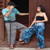 RaanPahMuang Fisherman Pants Casual with Pocket Double Printed Wheel Black Gray sz M/L view 4