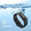 2 Pack Waterproof Bands Compatible with Fitbit charge 3 / Fitbit charge 4 / Fitbit Charge 3 SE, Classic Soft Sports Replacement Wristbands for Women Men (Large 7.1''-8.7'', black navy) view 3