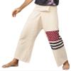 RaanPahMuang Thai Fisherman Pants Loose Yoga, Pirate, Harem, 100% Cotton, Unisex Mens Womens Kimono, Large-X-Large, Muang Cotton - Flag - Natural Cream view 1