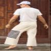 RaanPahMuang Thai Fisherman Pants Loose Yoga, Pirate, Harem, 100% Cotton, Unisex Mens Womens Kimono, Large-X-Large, Muang Cotton - Flag - Natural Cream view 3