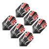 PATIKIL Slim Dart Flights, 6 Pack Aluminum Foil Unique Design Dart Accessories for Steel Tip Dart and Soft Tip Darts, Black Red view 1