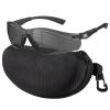 xaegistac Shooting Glasses Anti-fog Shooting Range Eye Protection, Adjustable Safety Glasses with Zipper Hard Case (black frame gray lens) view 1