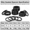 BUCKLOS 11PCS Carbon Fiber Matte Spacer & 1-1/8 Bike Headset Threadless 41.8-52mm Red view 3