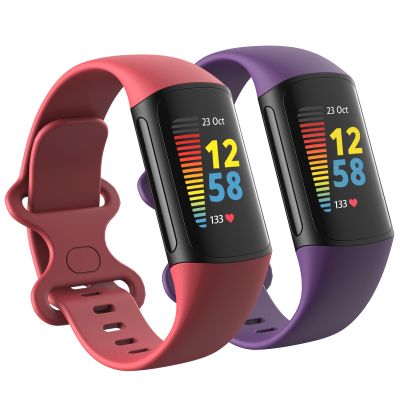 2 Pack Waterproof Bands Compatible with Fitbit Charge 6 / Charge 5 Bands