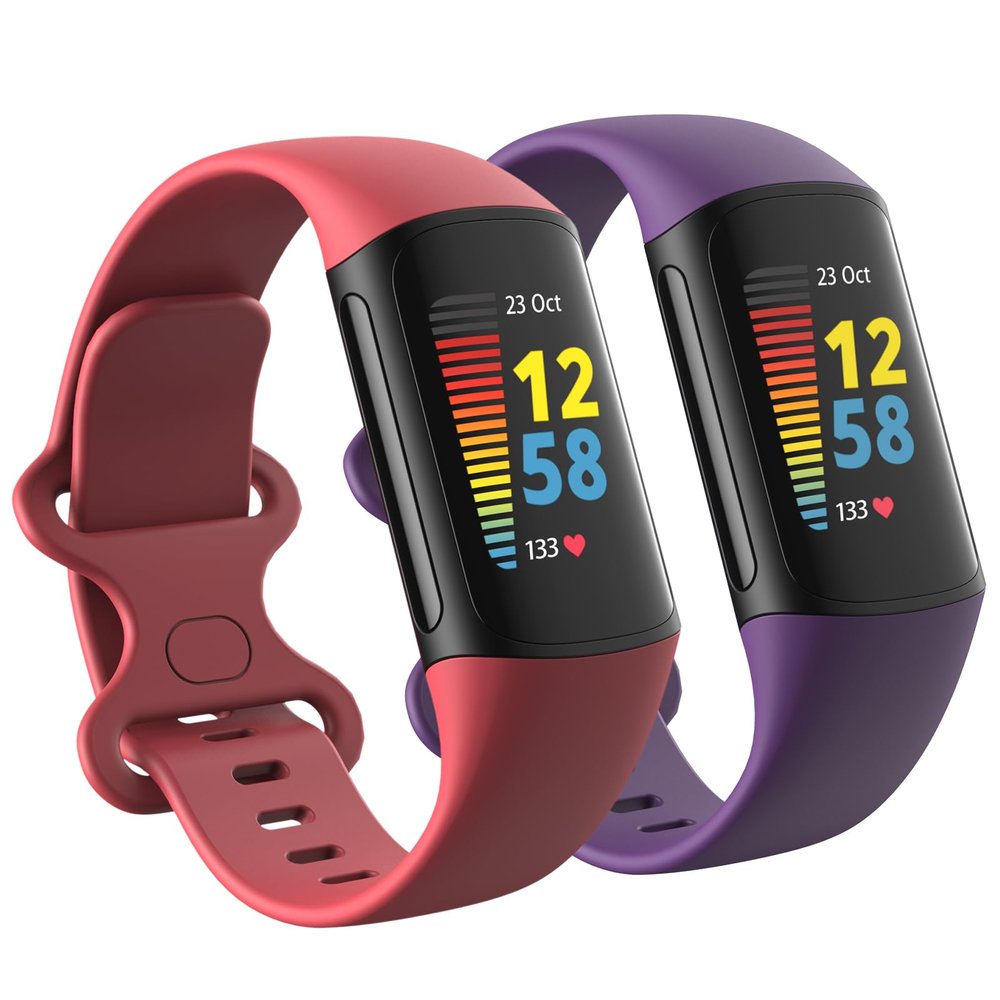 2 Pack Waterproof Bands Compatible with Fitbit Charge 6 / Charge 5 Bands