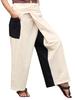 RaanPahMuang Thai Fisherman Pants Loose Yoga, Pirate, Harem, 100% Cotton, Unisex Mens Womens Kimono, X-Small-Small, Muang Cotton - Leg 2 Panel - Cream Black view 1
